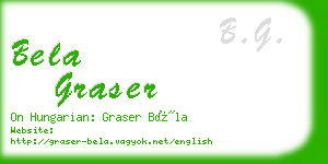 bela graser business card